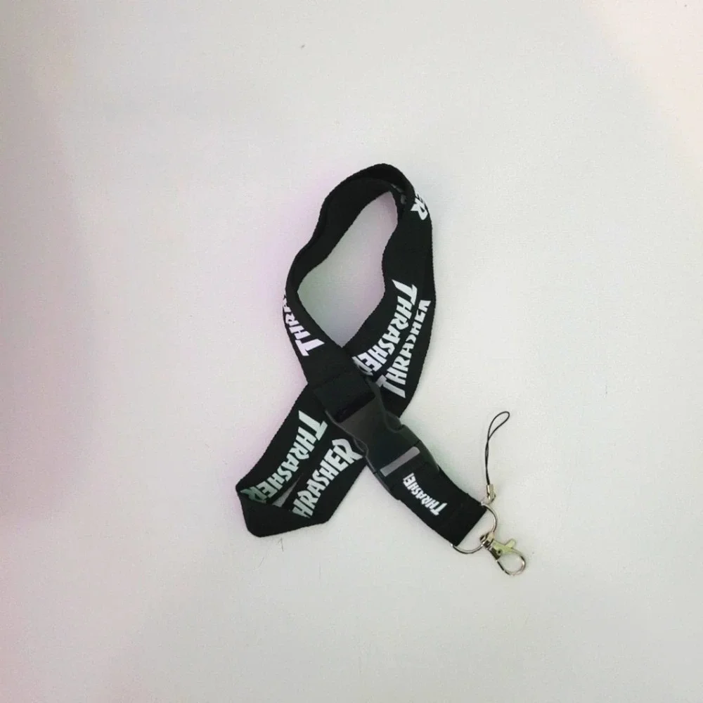 P4. Thrasher Black One Size Lanyard with Clip